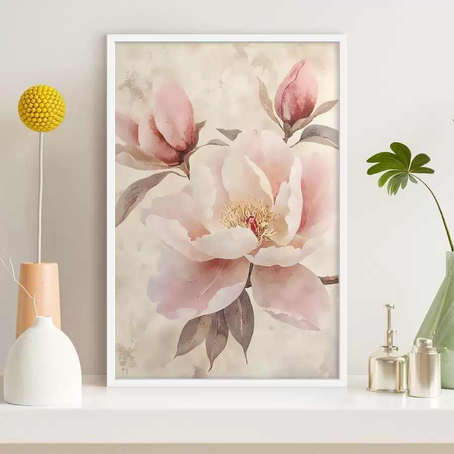 carta da parati Peonie su uno sfondo vintage nr. f50293