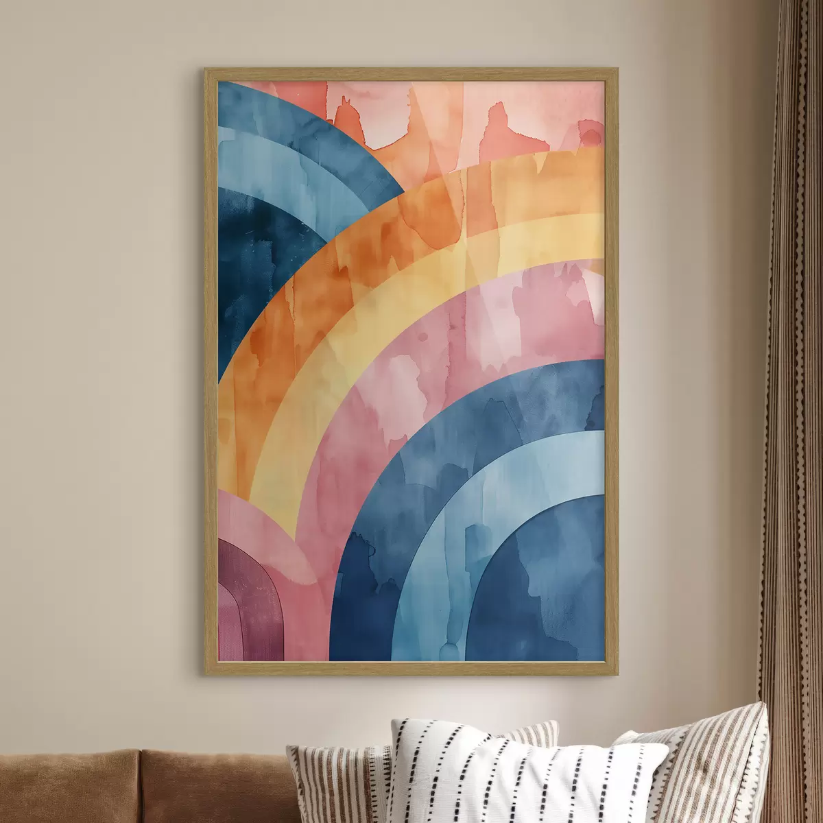 Poster Strisce astratte dai colori dell'arcobaleno f50301
