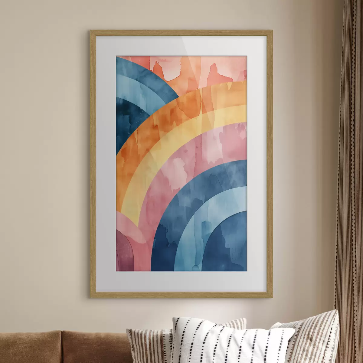 Poster Strisce astratte dai colori dell'arcobaleno f50301