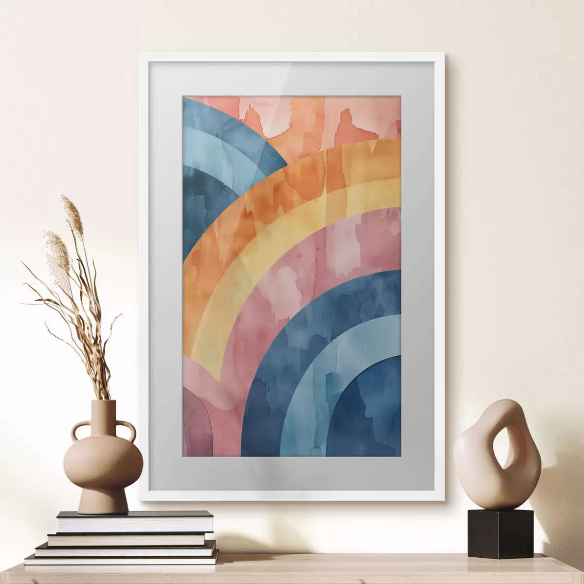 Poster Strisce astratte dai colori dell'arcobaleno f50301