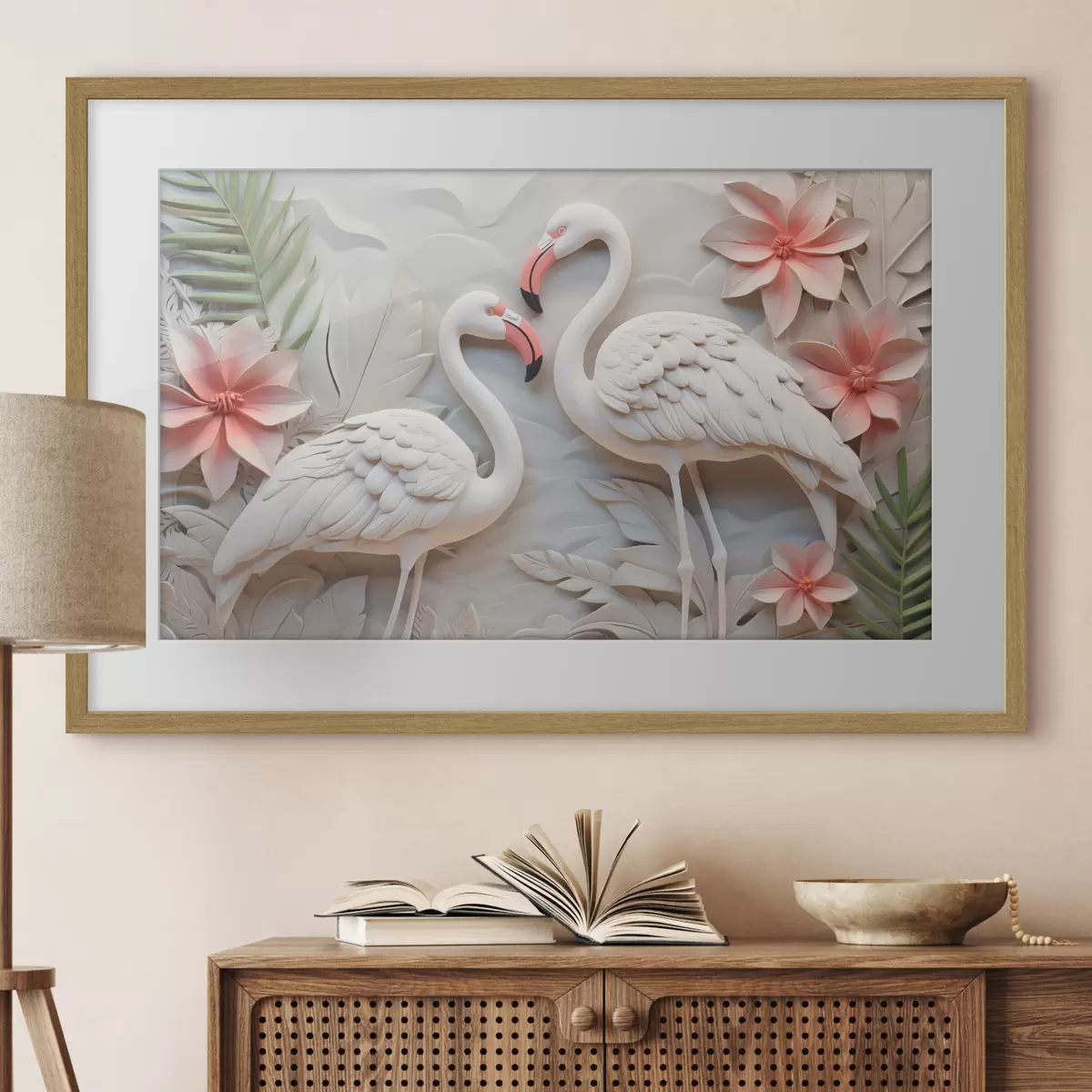 Poster Petali bianchi tridimensionali f50304