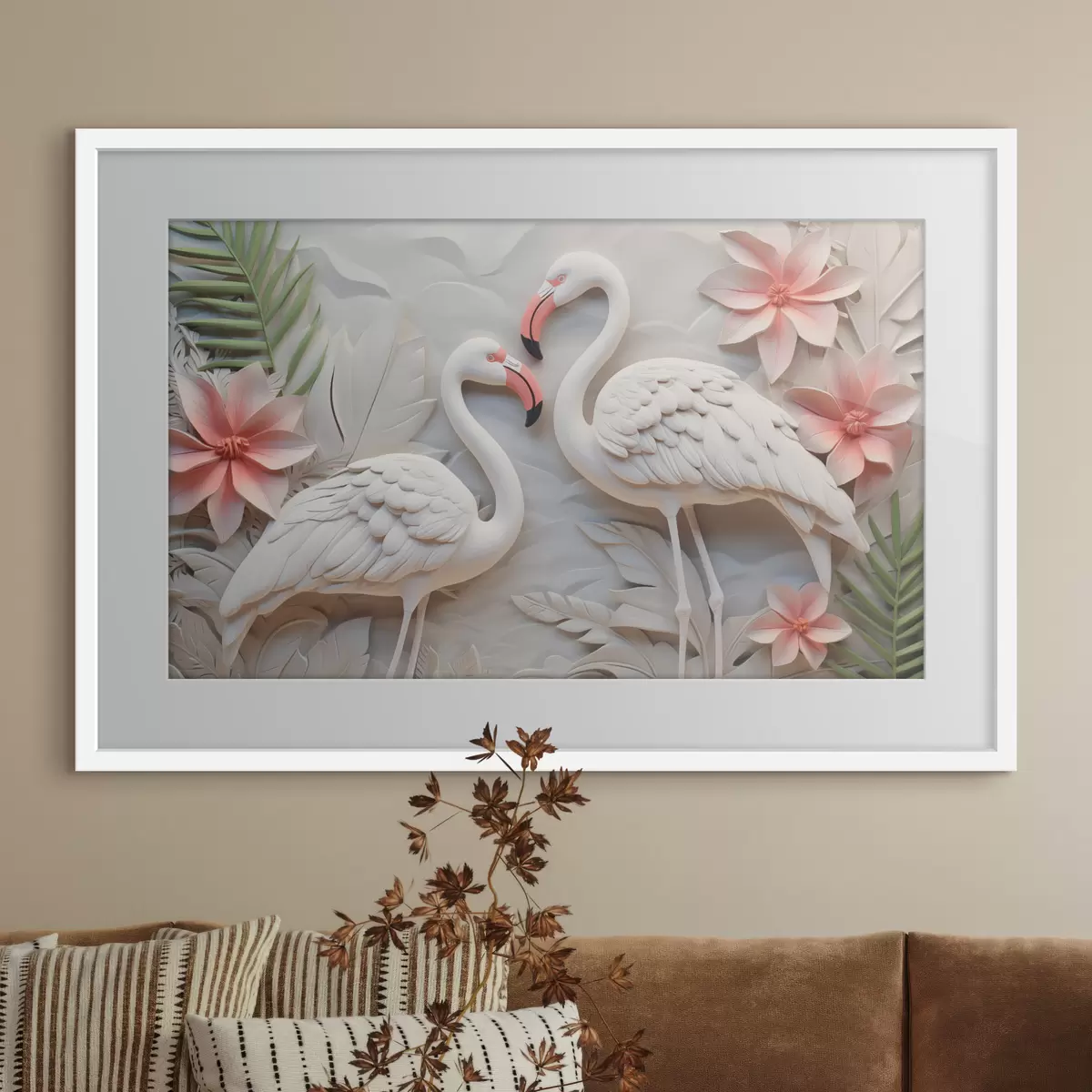 Poster Petali bianchi tridimensionali f50304