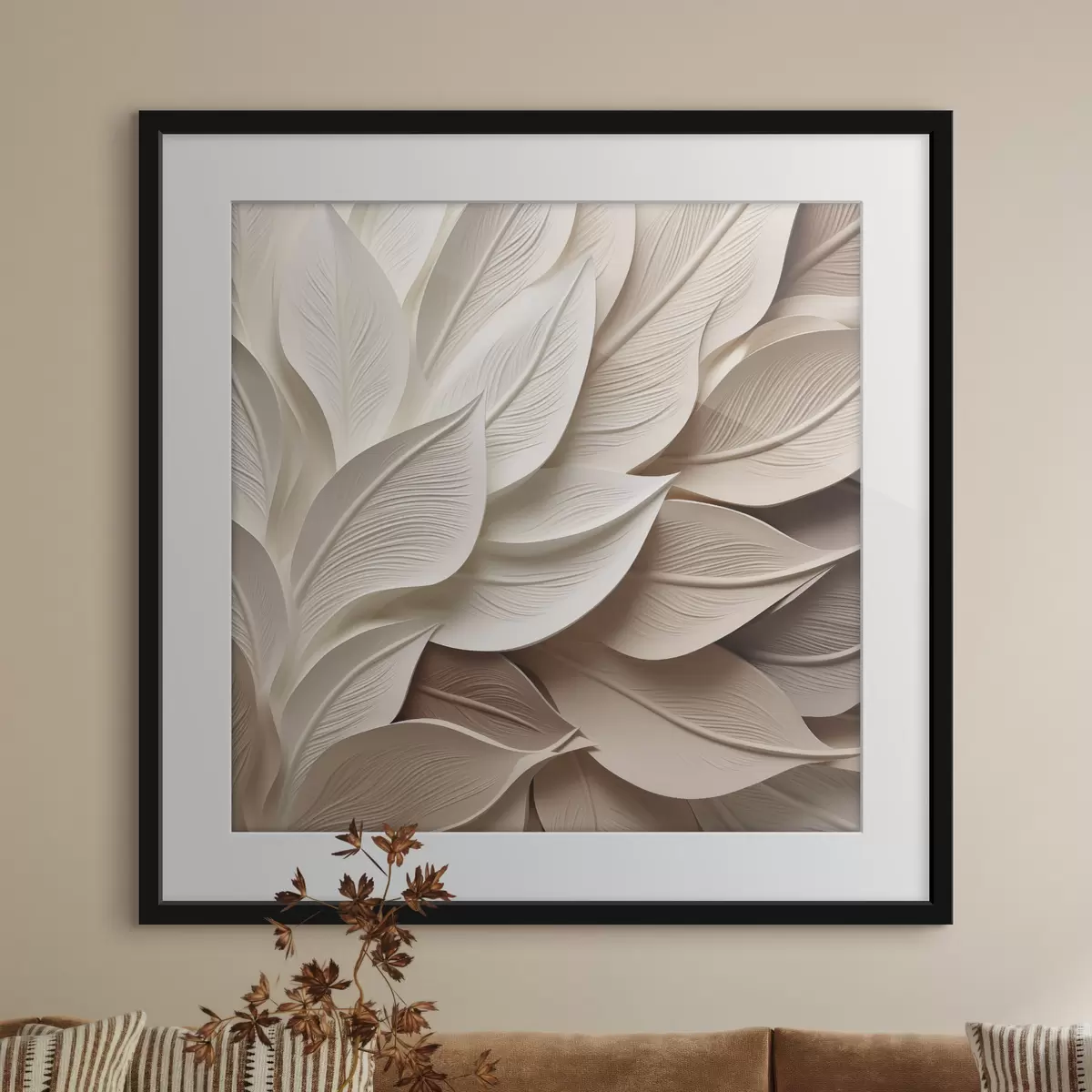 Poster Foglie astratte, illustrazione piatta f50261