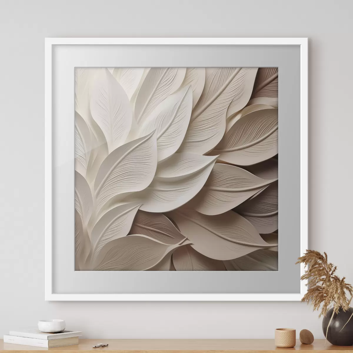Poster Foglie astratte, illustrazione piatta f50261