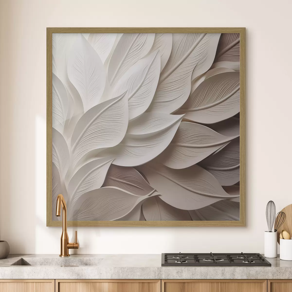 Poster Foglie astratte, illustrazione piatta f50261