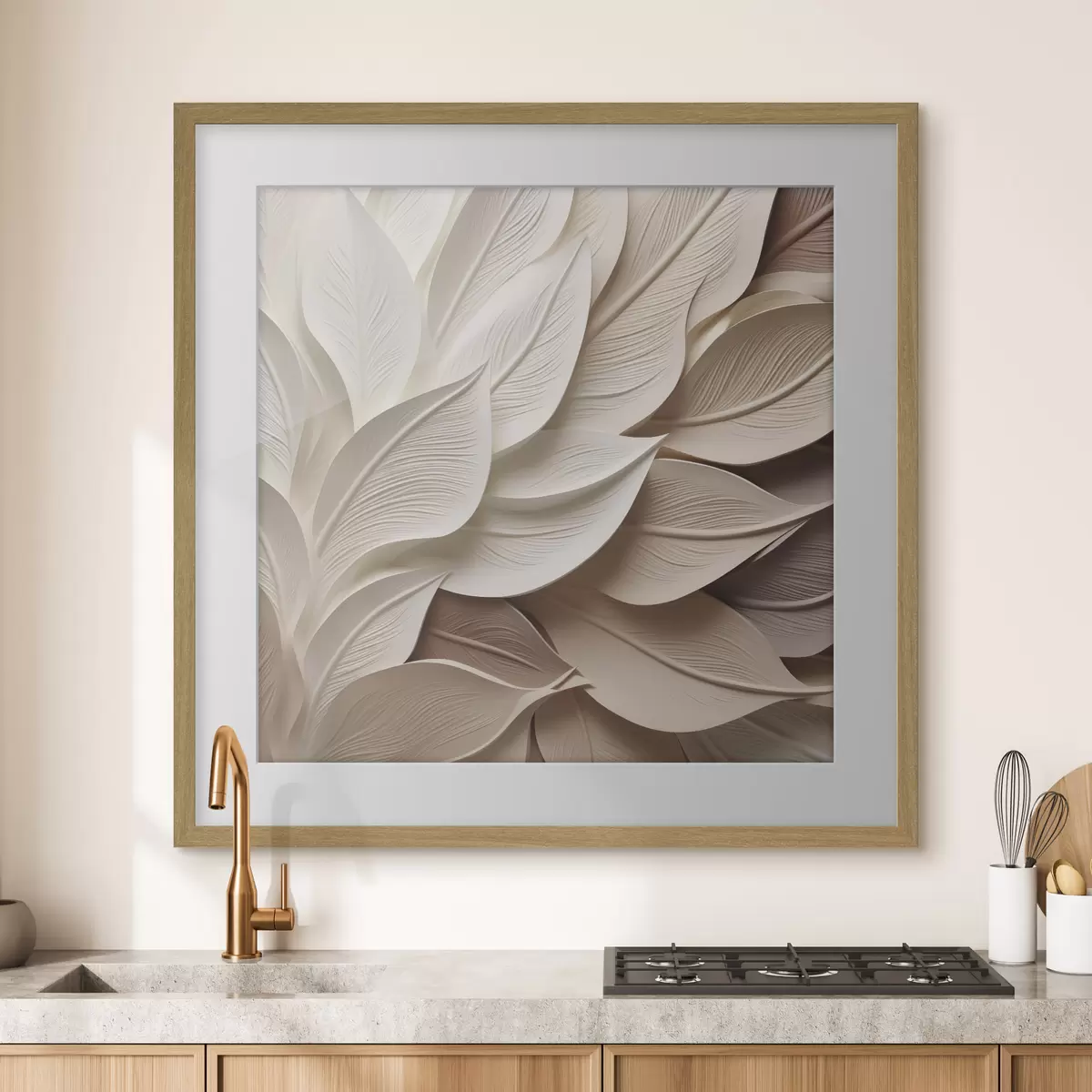 Poster Foglie astratte, illustrazione piatta f50261