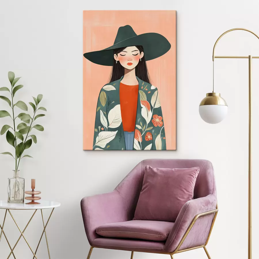 carta da parati Donna con il cappello nr. s50325
