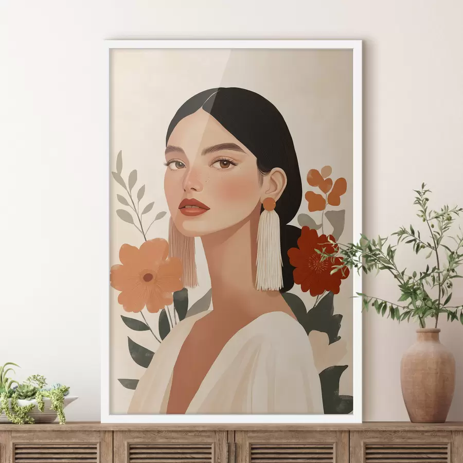carta da parati Ragazza con i fiori nr. f50320