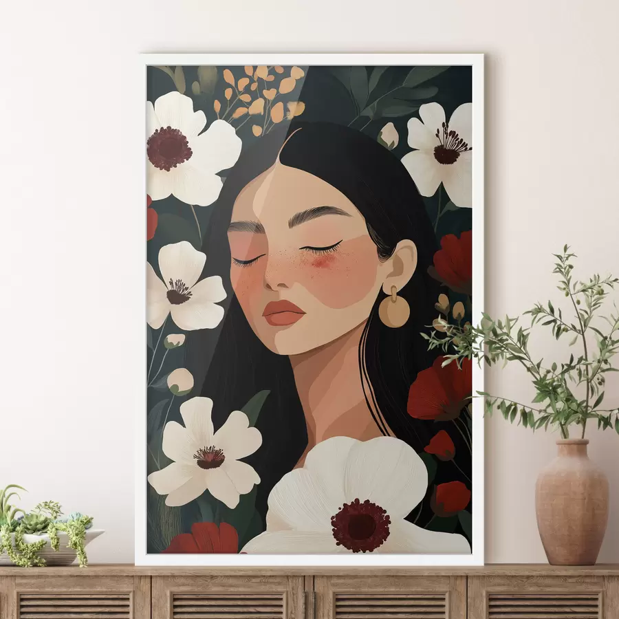carta da parati Una donna tra i fiori nr. f50339