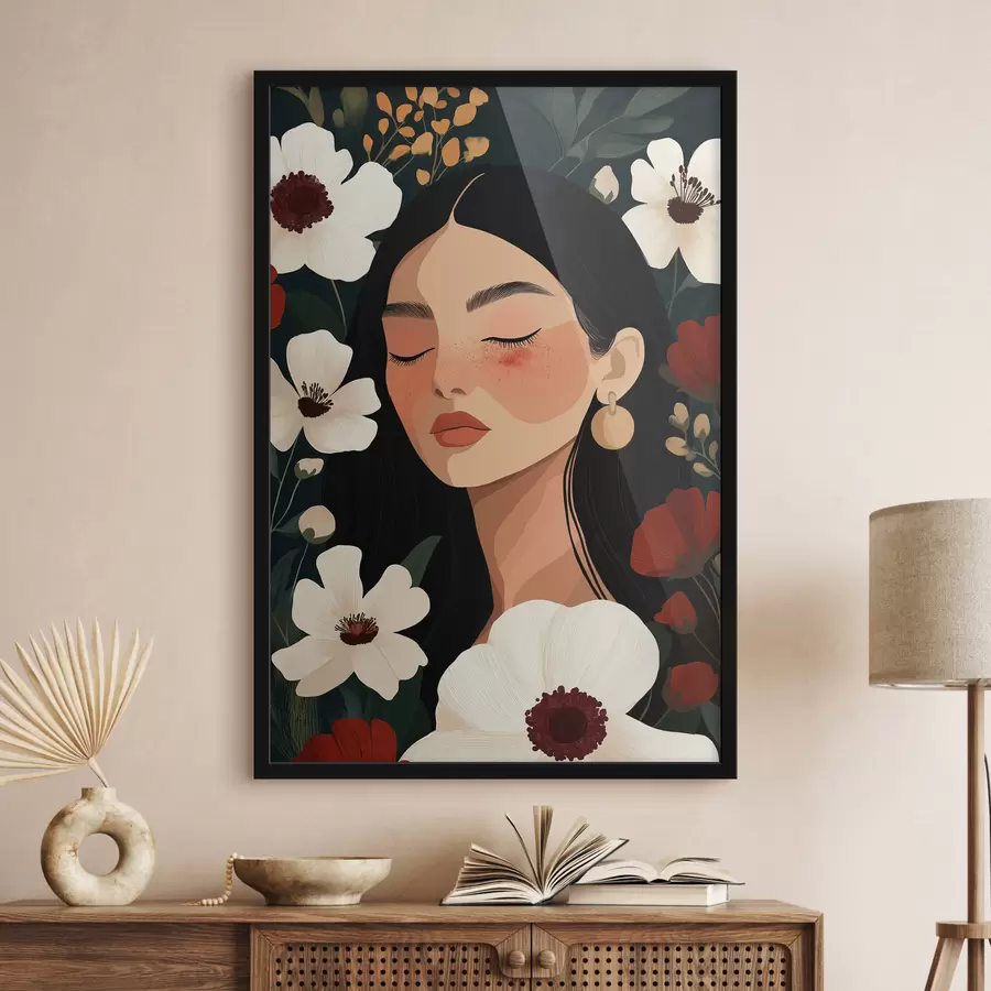 carta da parati Una donna tra i fiori nr. f50339
