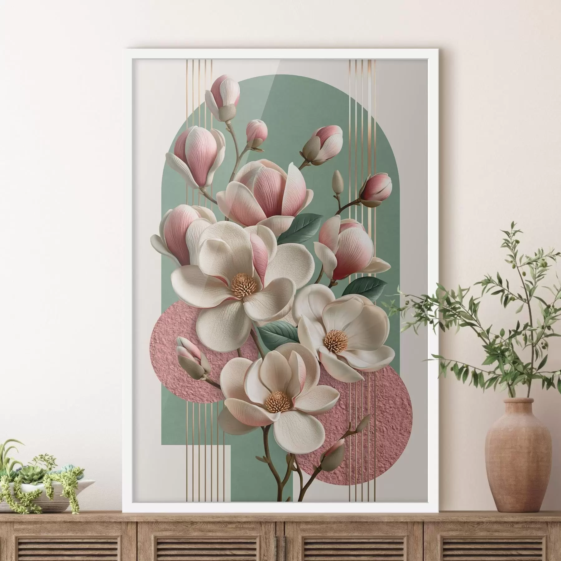 carta da parati Astrazione con magnolia nr. f50167