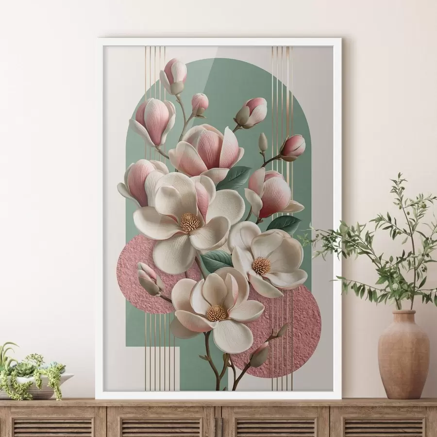 carta da parati Astrazione con magnolia nr. f50167