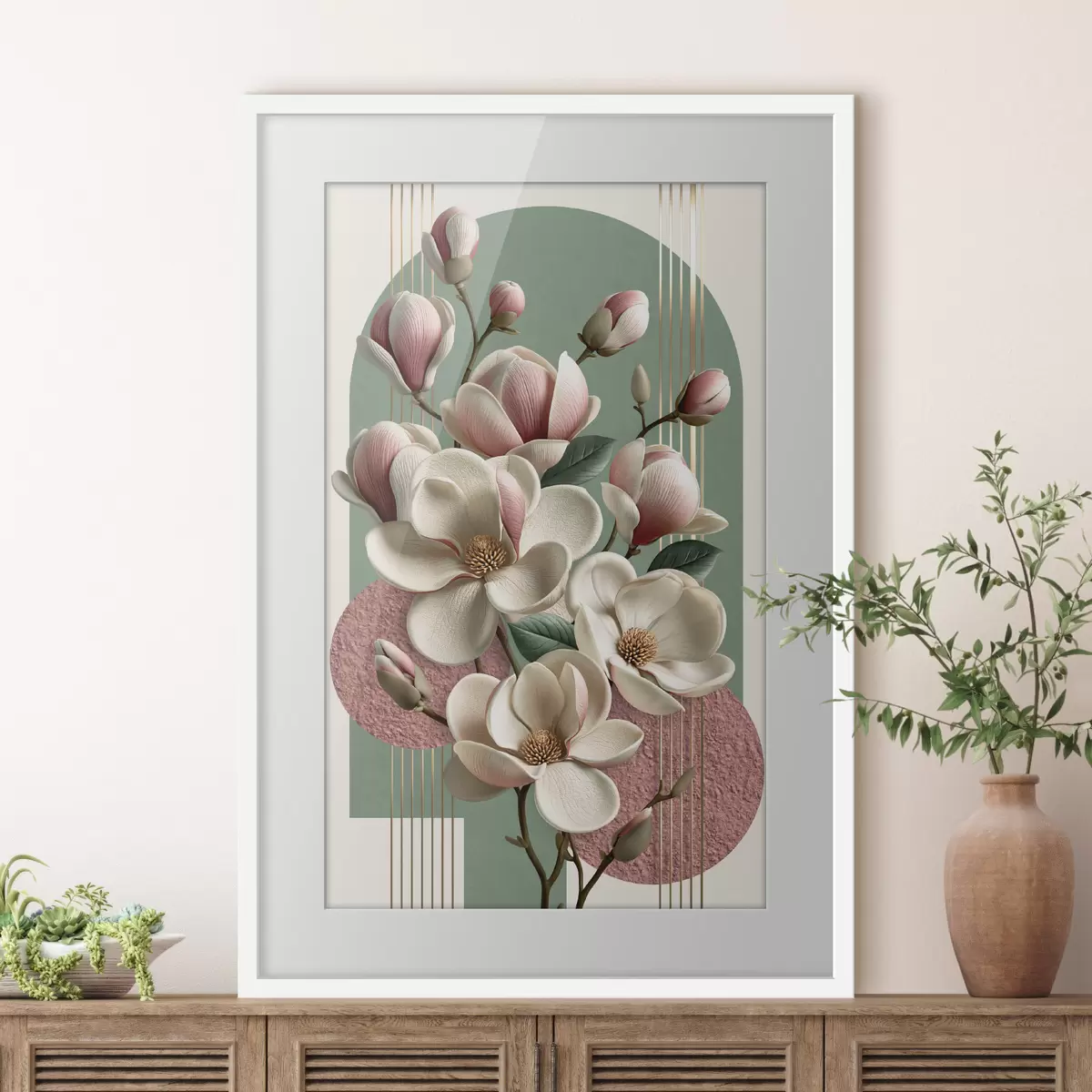 Poster Astrazione con magnolia f50167