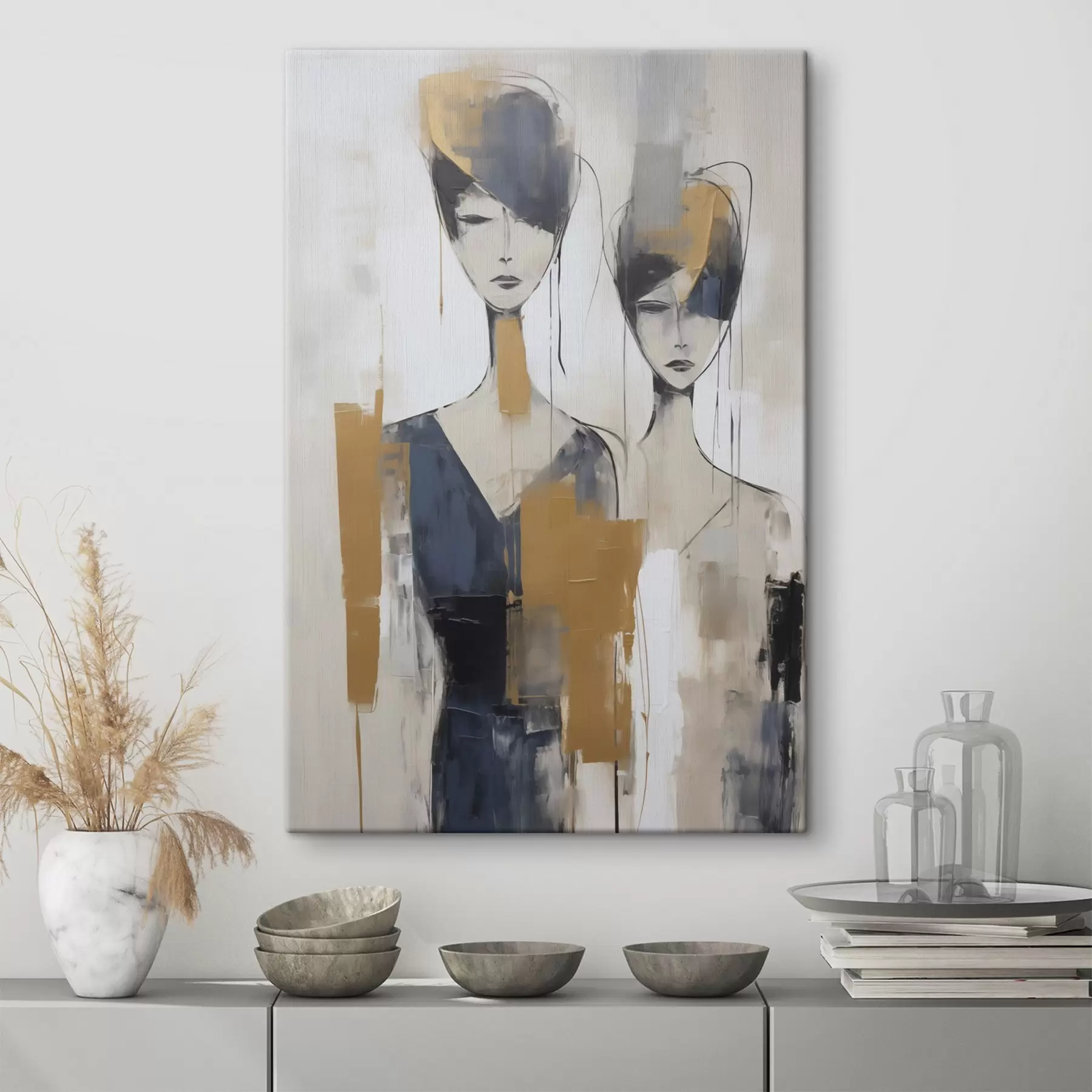 Quadro Persone astratte, imitazione della pittura nr. s50378