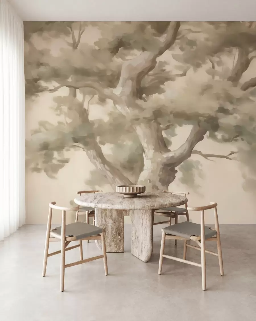 Carta da parati nature Albero astratto, imitazione di un dipinto 