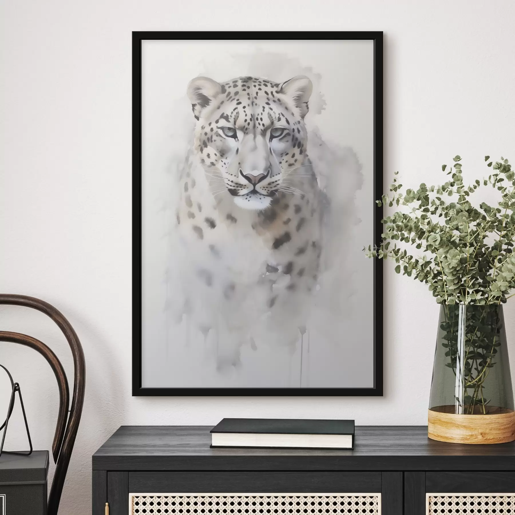 carta da parati Ritratto di un leopardo, imitazione di un dipinto nr. f50412