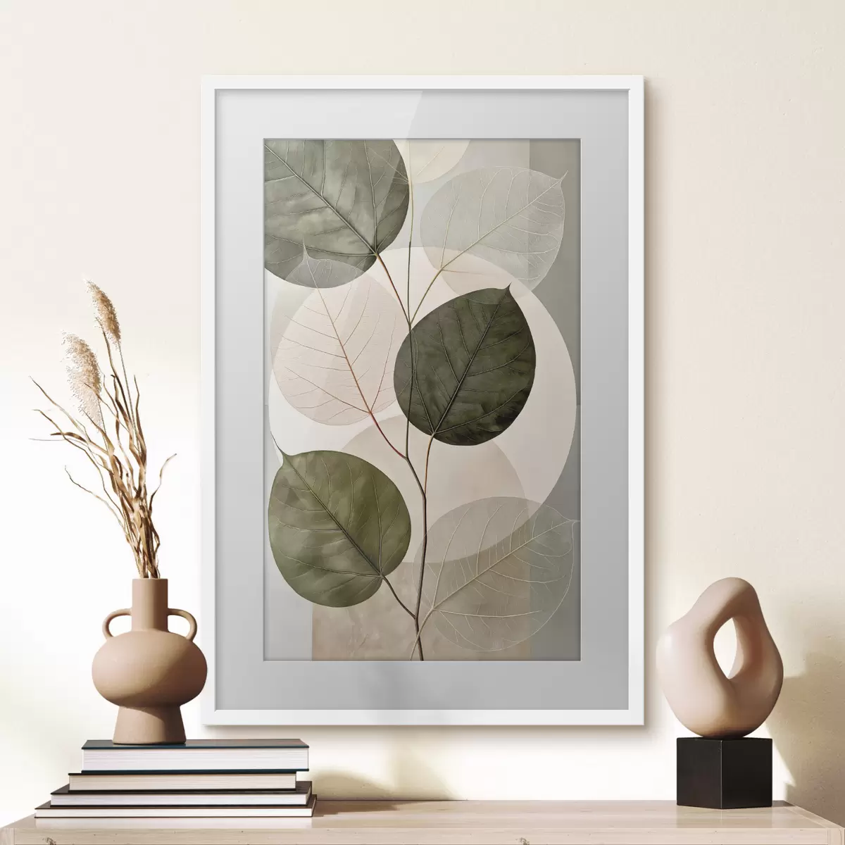Poster Foglie con forme geometriche f50370