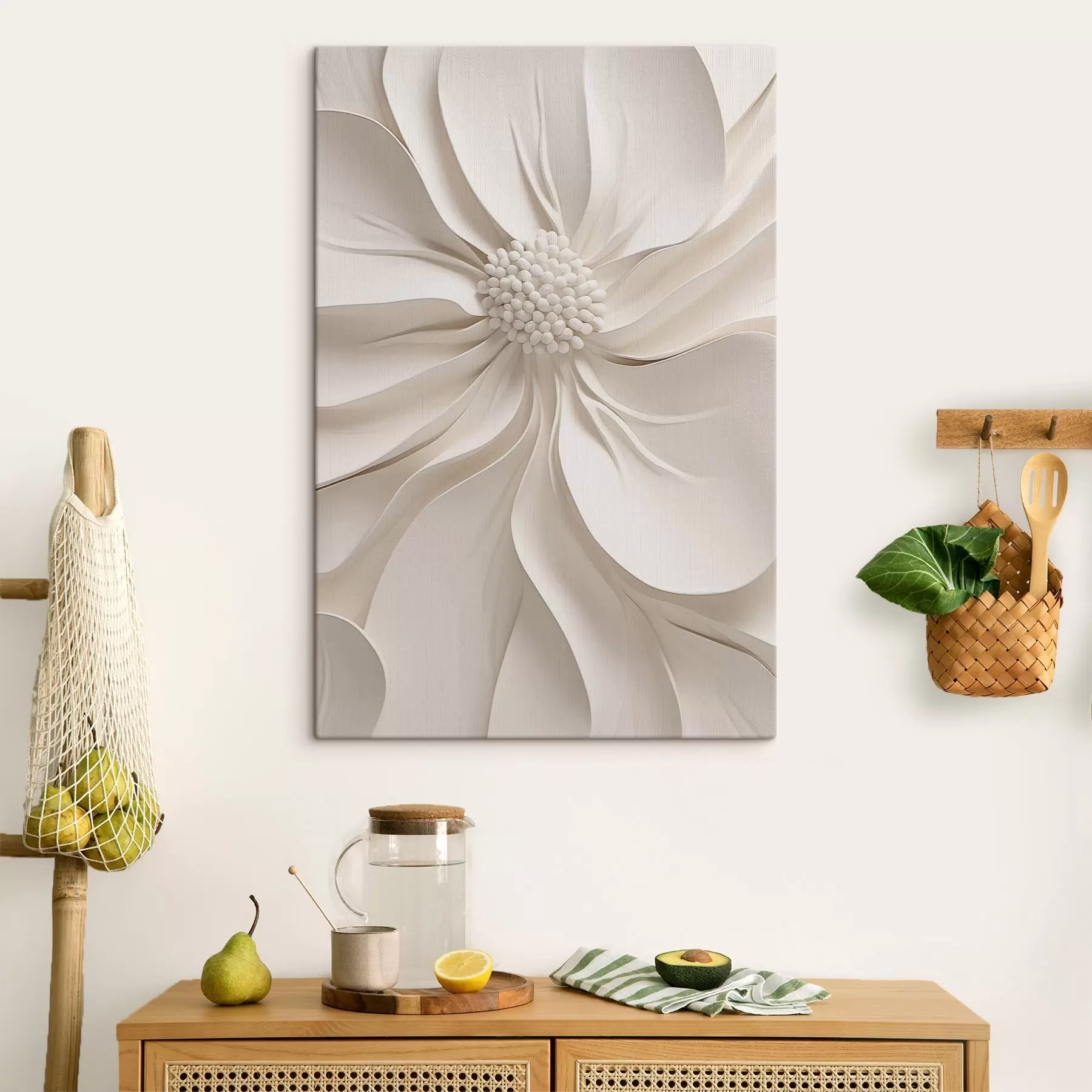 Quadro Primo piano del petalo bianco in 3D nr. s50399