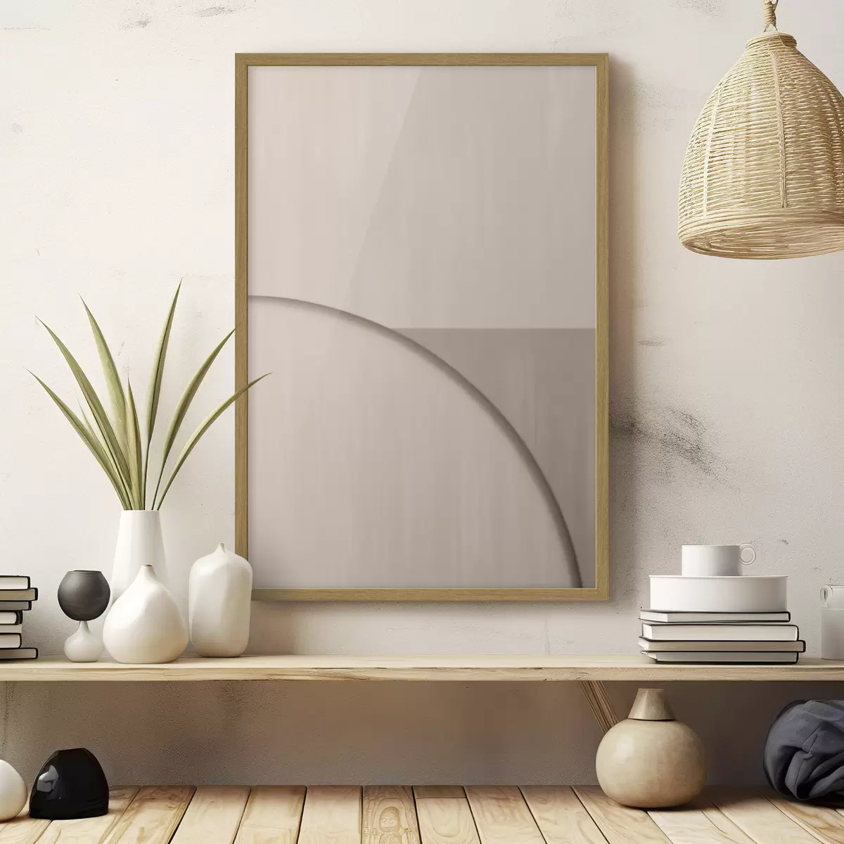 Poster Composizione minimalista nei toni del beige f50398