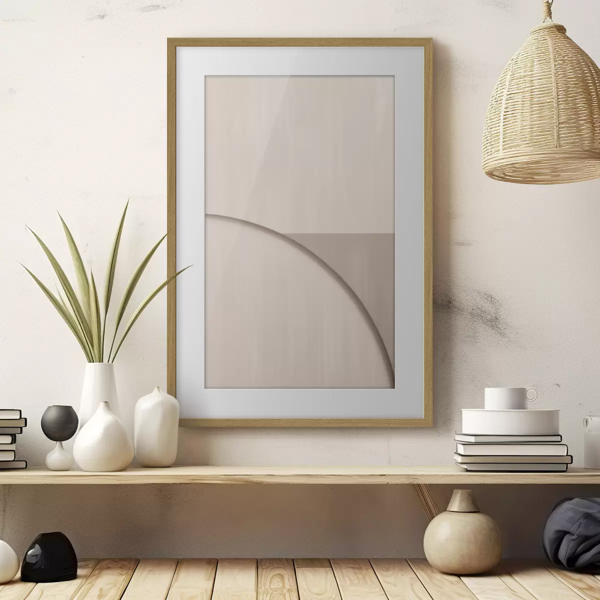 Poster Composizione minimalista nei toni del beige f50398