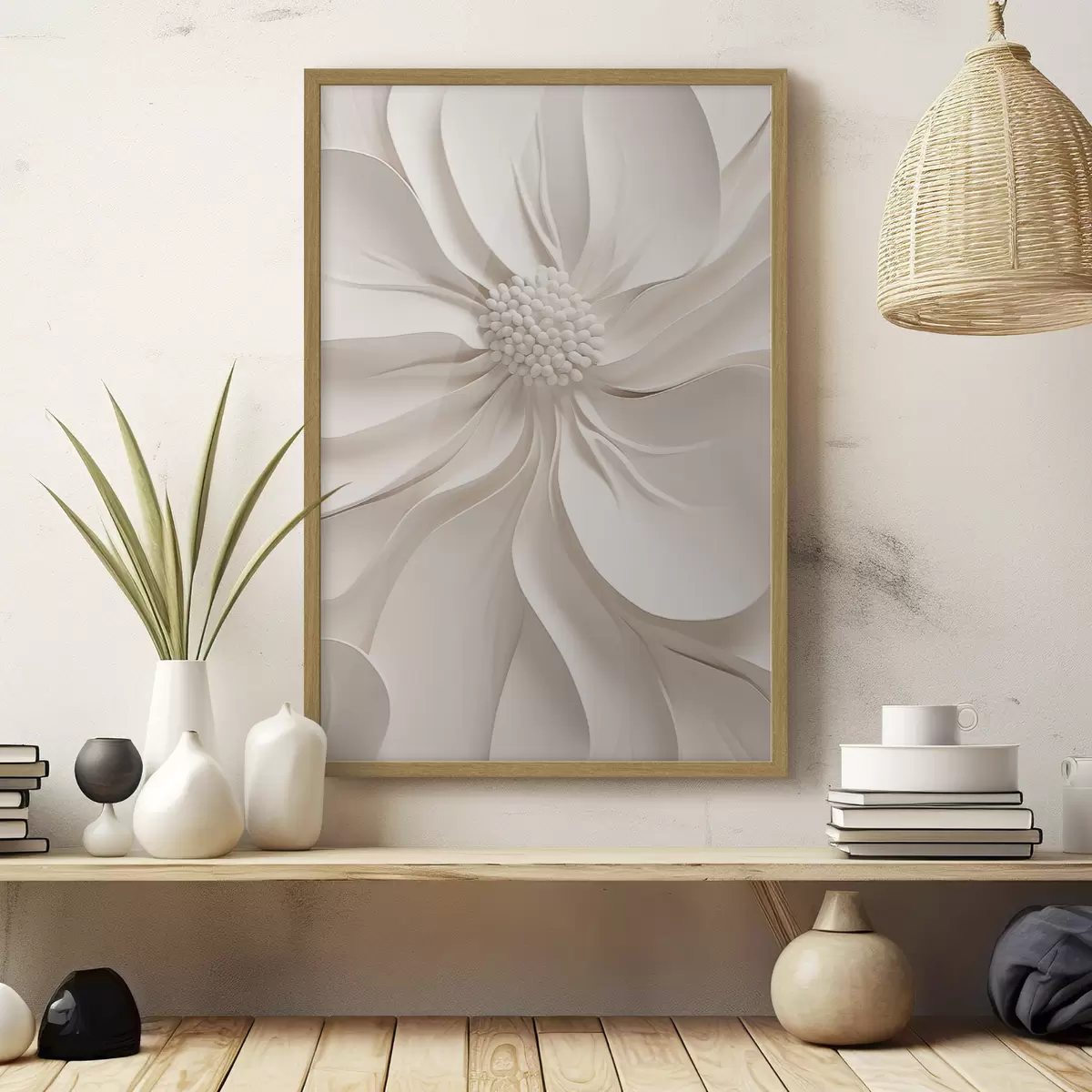 Poster Primo piano di un petalo bianco f50399