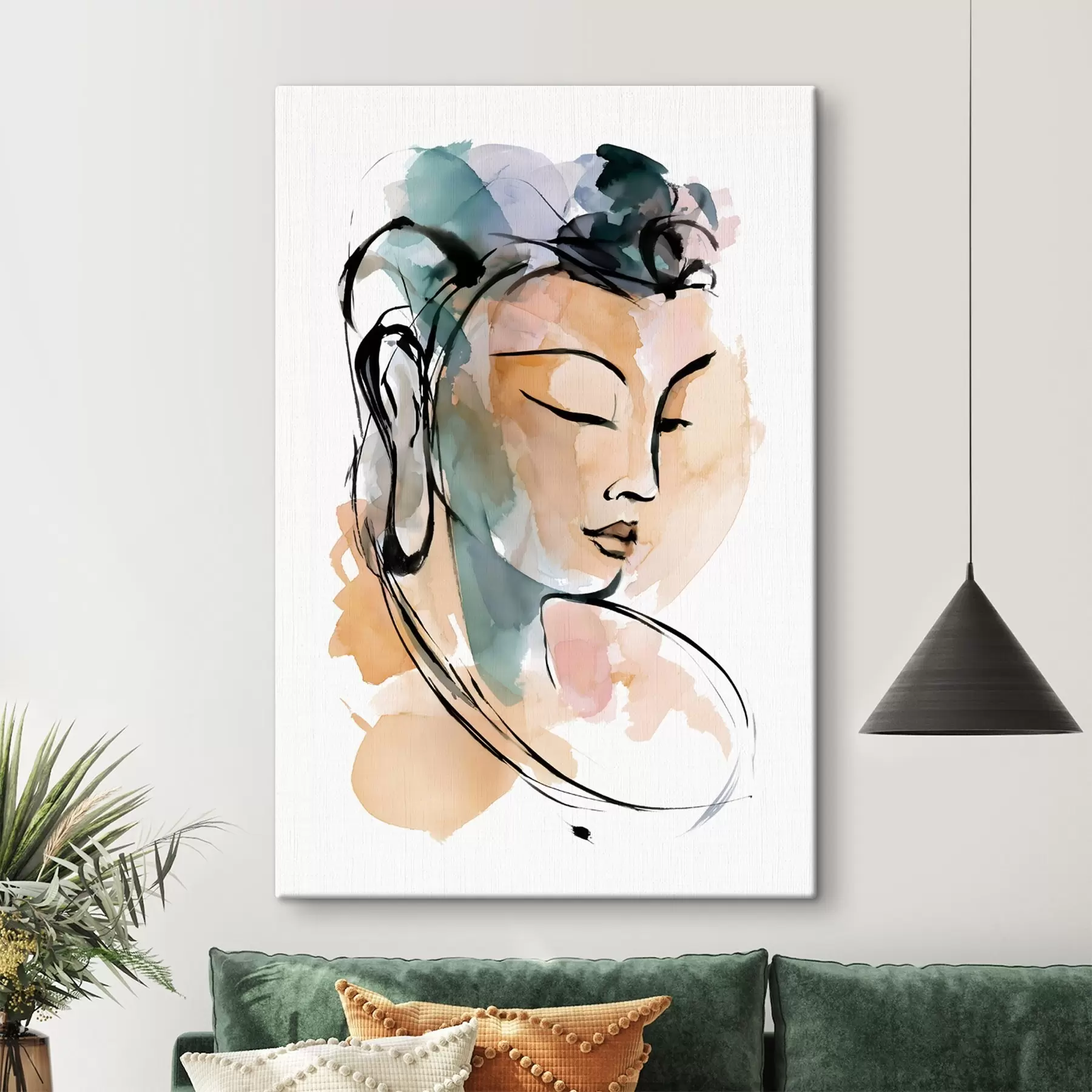 Quadro Un disegno del Buddha in stile acquerello nr. s50481