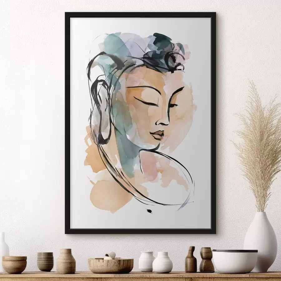 carta da parati Un disegno del Buddha in stile acquerello nr. f50481