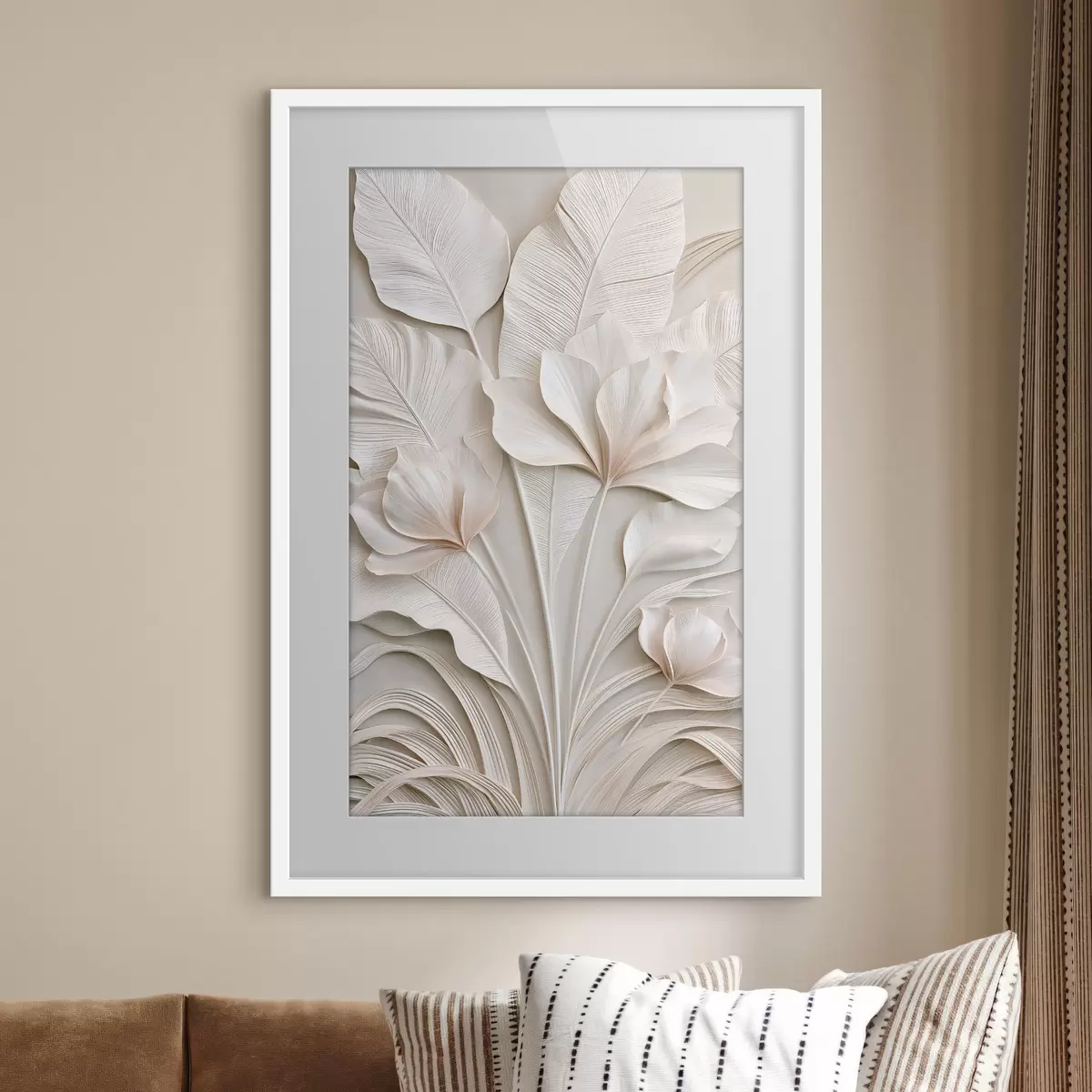 Poster Fiori tropicali in stile bassorilievo f50515