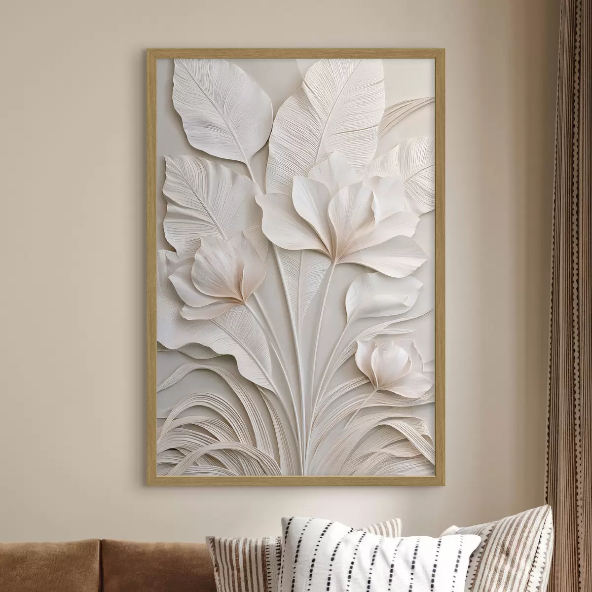 Poster Fiori tropicali in stile bassorilievo f50515