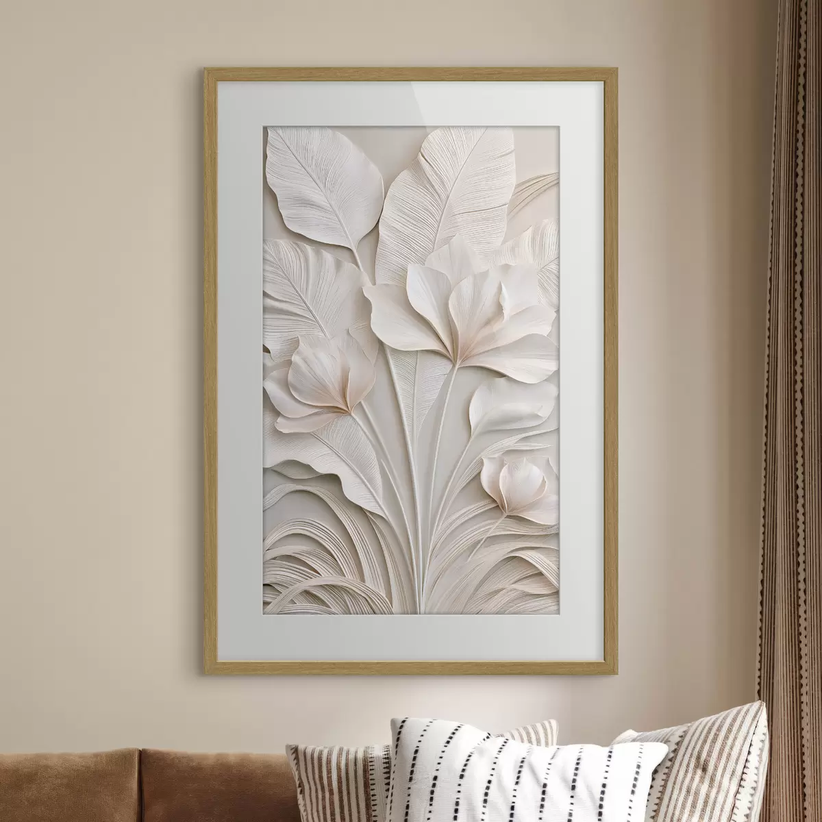 Poster Fiori tropicali in stile bassorilievo f50515