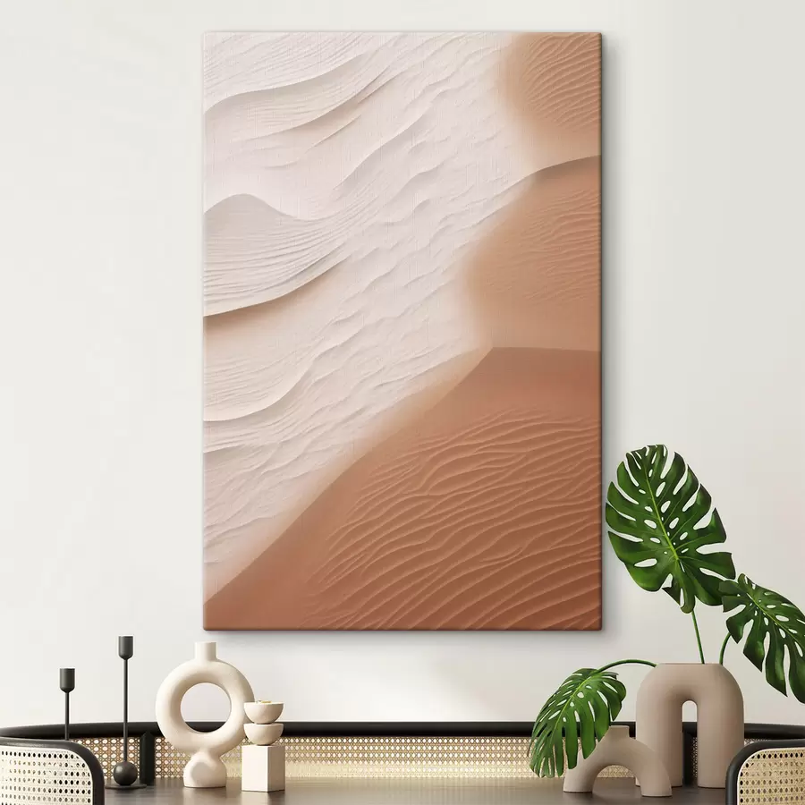 carta da parati Dune di sabbia ondulate nel deserto, dalle curve morbide e fluide e dalle texture variegate nr. s50614