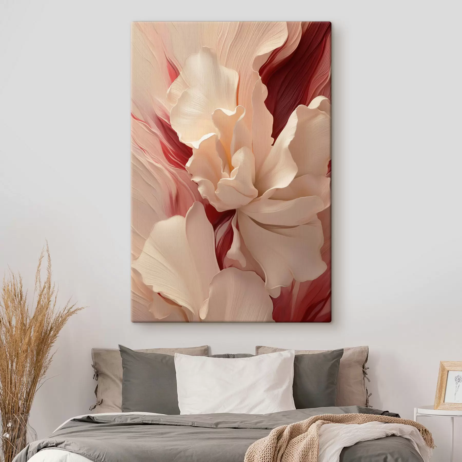 carta da parati Petali delicati e a strati, con tocchi di rosso e rosa nr. s50634