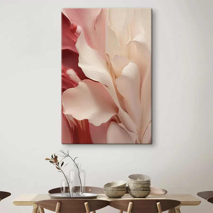 carta da parati Petali delicati e a strati, con tocchi di rosso e rosa nr. s50635