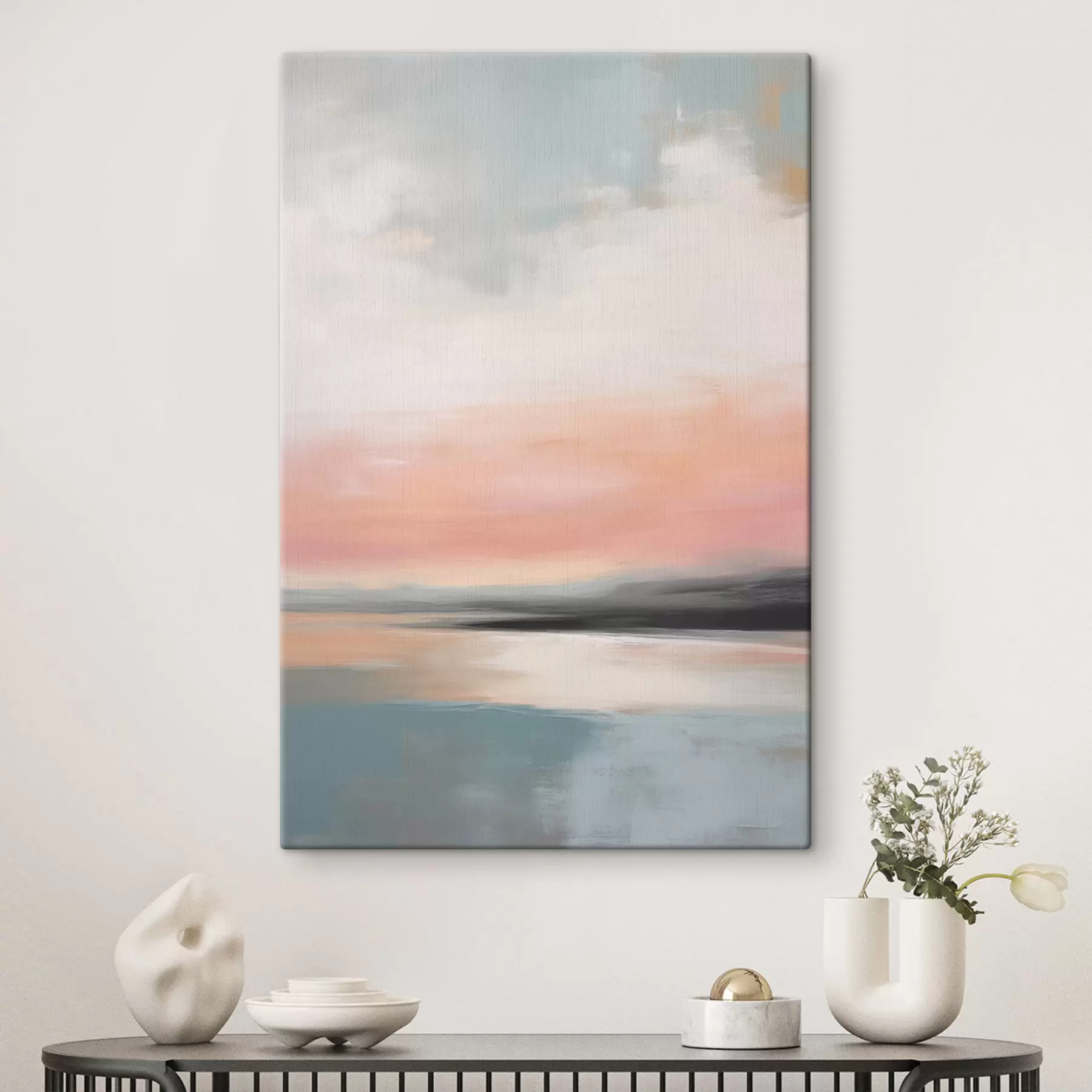 carta da parati Paesaggio marino astratto e minimalista con una delicata tavolozza di colori pastello nr. s50640