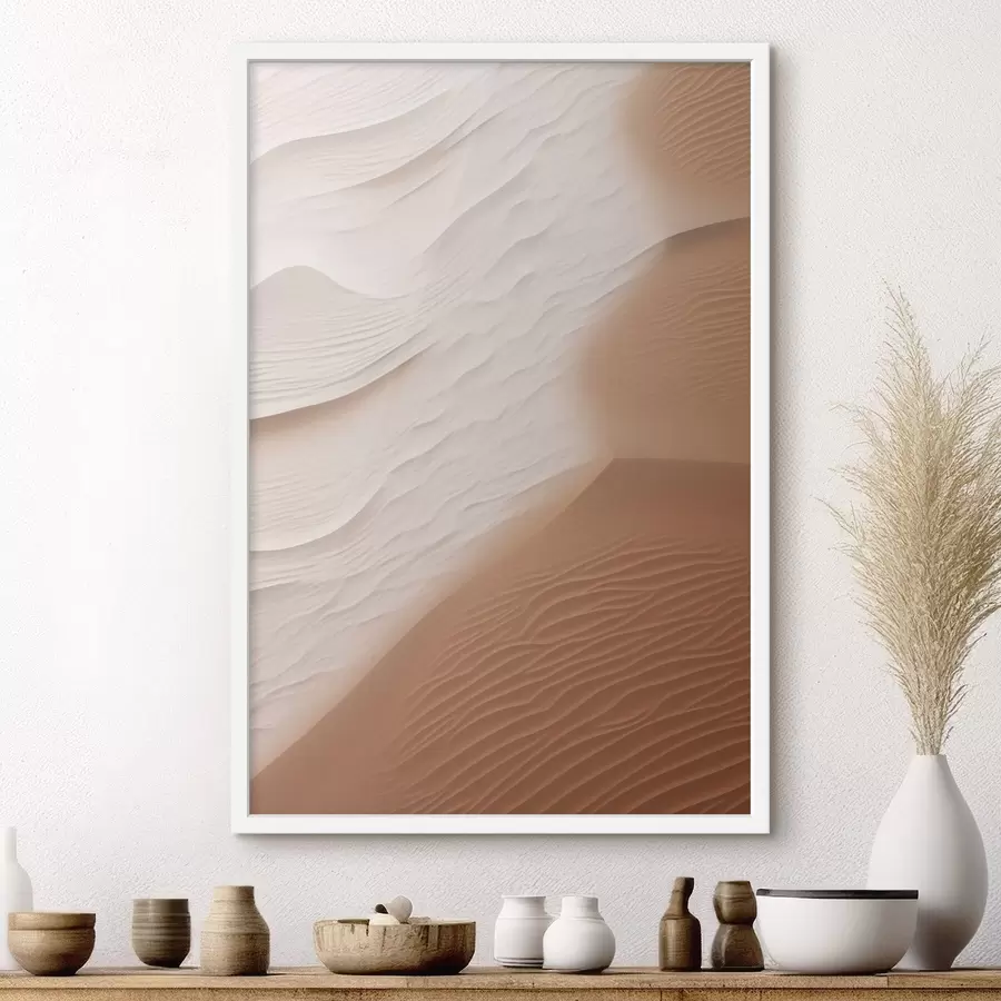 carta da parati Dune di sabbia ondulate nel deserto, dalle curve morbide e fluide e dalle texture variegate nr. f50614