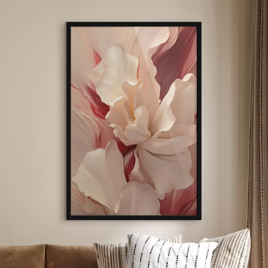 carta da parati Petali delicati e a strati, con tocchi di rosso e rosa nr. f50634