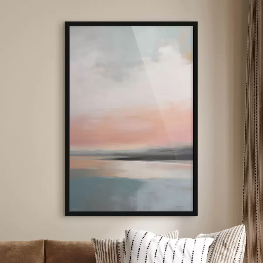 carta da parati Paesaggio marino astratto e minimalista con una delicata tavolozza di colori pastello nr. f50640