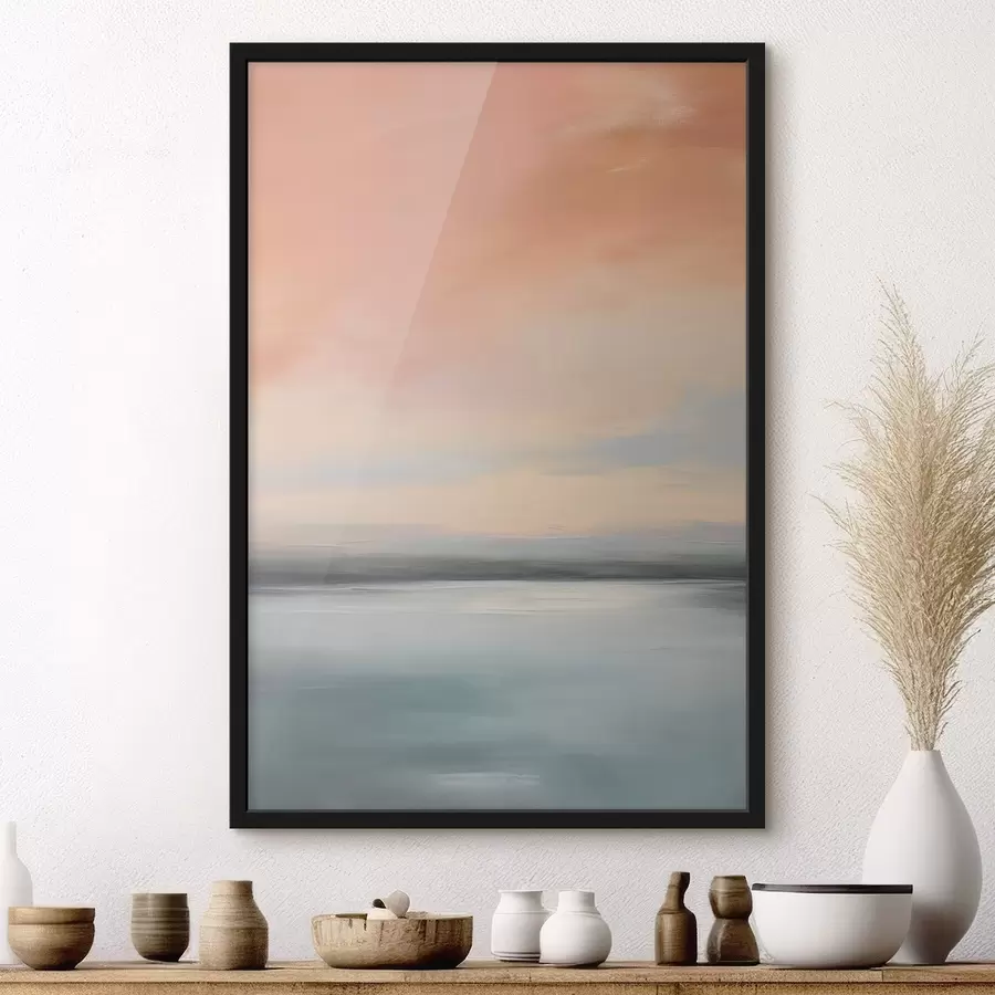 carta da parati Paesaggio marino astratto e minimalista con una delicata tavolozza di colori pastello nr. f50641