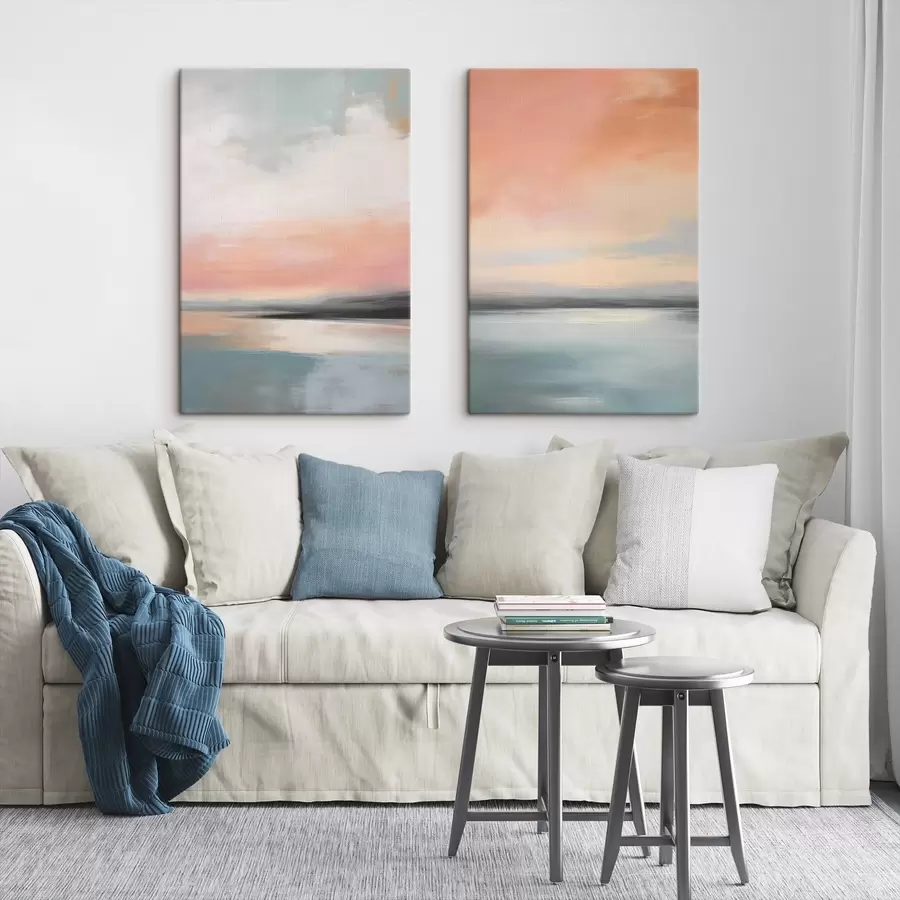 carta da parati Paesaggio marino astratto e minimalista con una delicata tavolozza di colori pastello nr. m30969