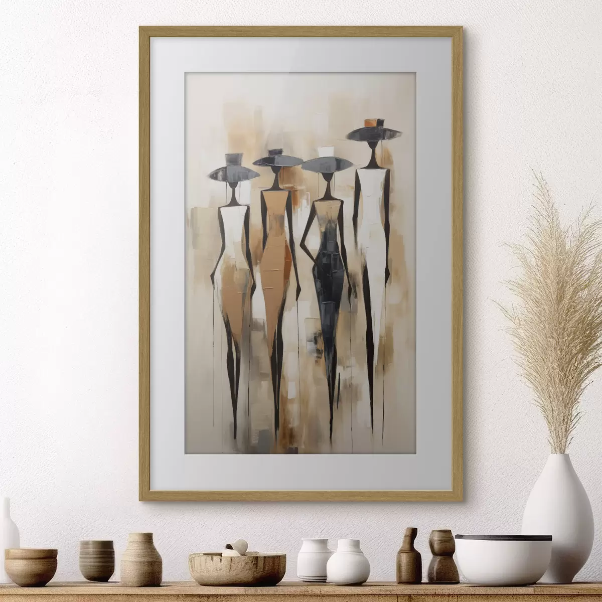 Poster Figure slanciate con cappelli f50665