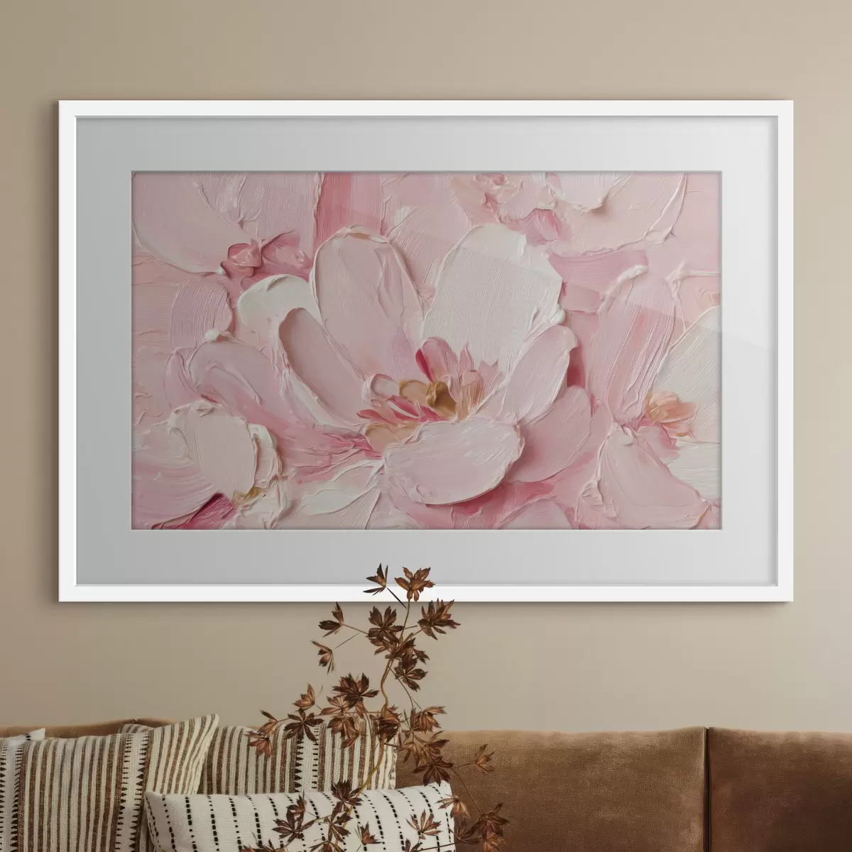 Poster Petali rosa con una trama particolare di fiori grandi f50585