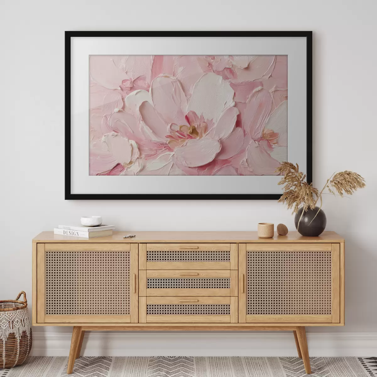 Poster Petali rosa con una trama particolare di fiori grandi f50585