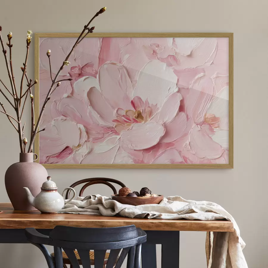carta da parati Petali rosa con una trama particolare di fiori grandi nr. f50585