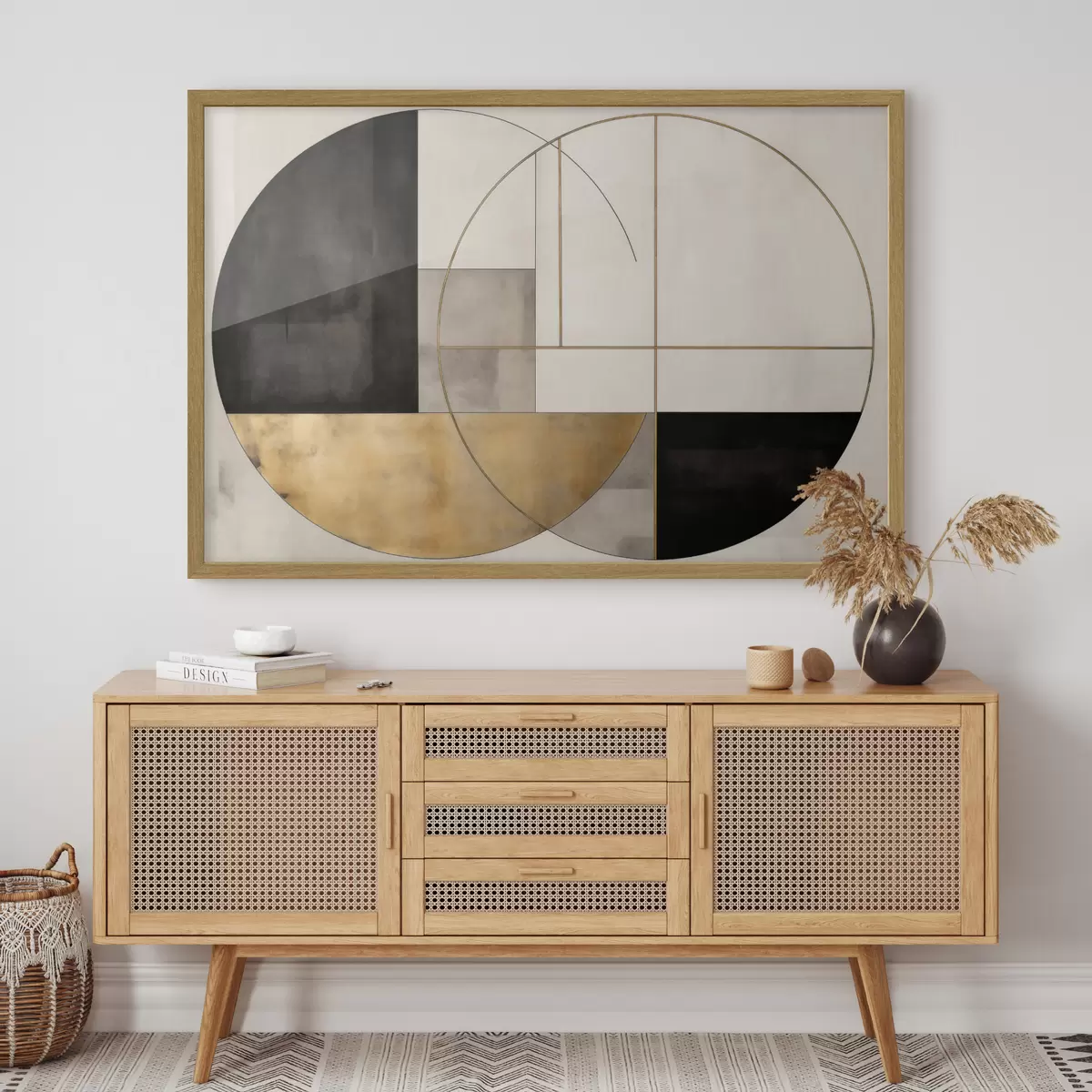Poster Cerchi e rettangoli geometrici in tonalità neutre f50595
