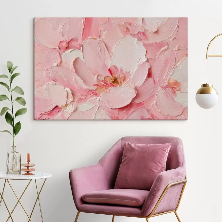 carta da parati Petali rosa con una trama particolare di fiori grandi nr. s50585