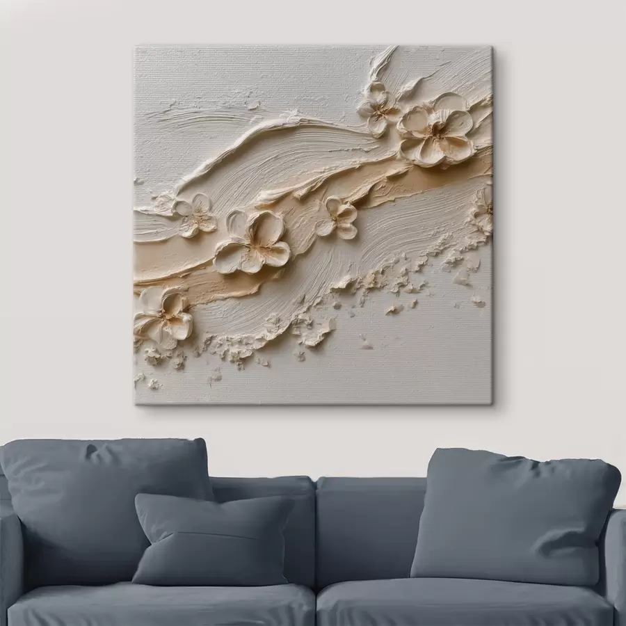 carta da parati Una scena botanica decorativa con un rilievo marcato, nello stile della pittura contemporanea nr. s50003