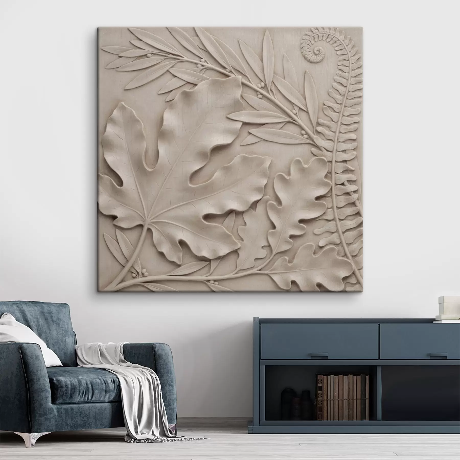 Quadro Felce e monstera in rilievo nr. s50013