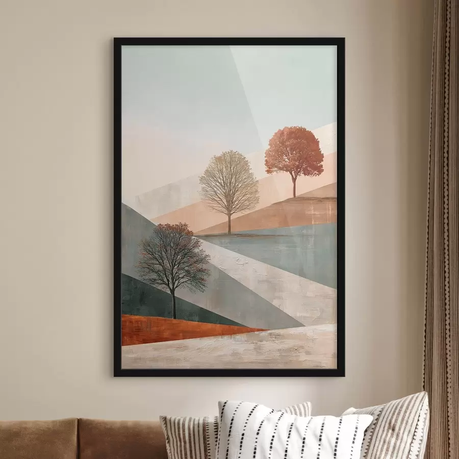 carta da parati Paesaggio astratto con alberi nr. f50570