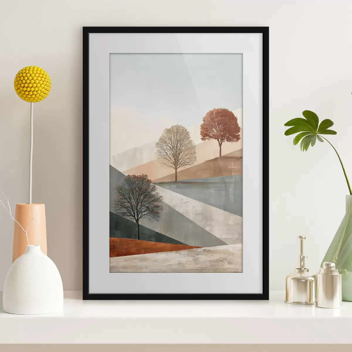 Poster Paesaggio astratto con alberi f50570