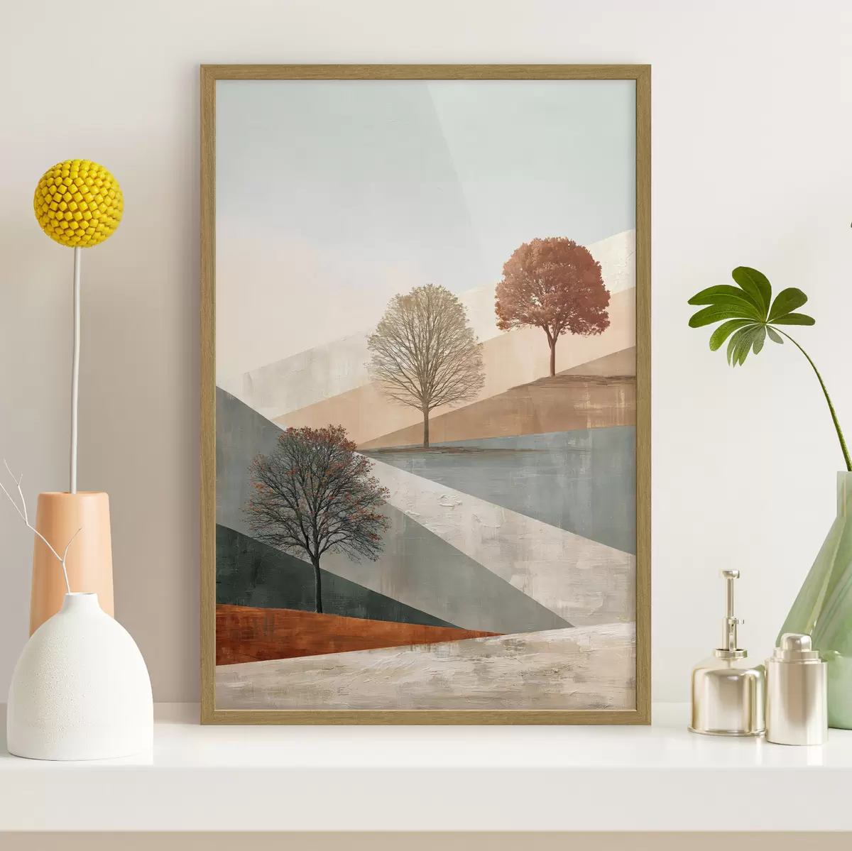 Poster Paesaggio astratto con alberi f50570